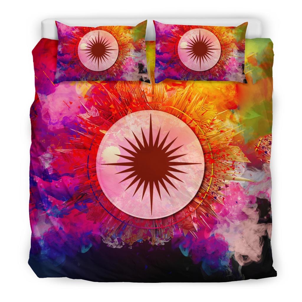 Polynesian Bedding Set Marshall Islands Duvet Cover Set Bright Style Red - Polynesian Pride