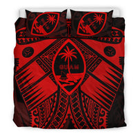 Guam Polynesian Bedding Set - Guam Red Seal with Polynesian Tattoo - Polynesian Pride