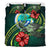 Polynesian Bedding Set - Federated States Of Micronesia Duvet Cover Set Green Turtle Hibiscus - Polynesian Pride