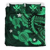 Hawaii Bedding Set - Hawaii Polynesian Turtle Hibiscus Bedding Set - Green - Polynesian Pride