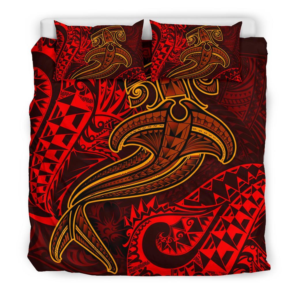 Polynesian Bedding Set - Red Shark Polynesian Tattoo - Polynesian Pride