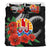 Polynesian Bedding Set - Tahiti Duvet Cover Set - Hibiscus Coat of Arm Black - Polynesian Pride