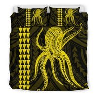 Hawaii Octopus KaKau Polynesian Bedding Set - Yellow - Polynesian Pride