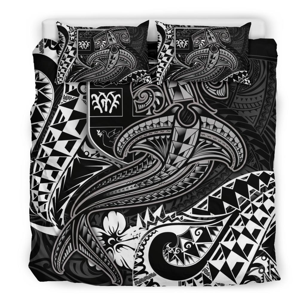 Fiji Bedding Set - White Shark Polynesian Tattoo - Polynesian Pride