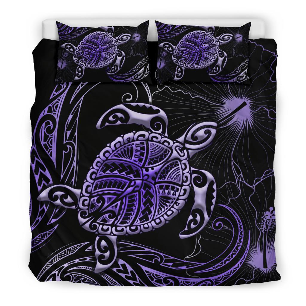Polynesian Bedding Set Turtle Mix Hibiscus - Purple - Polynesian Pride