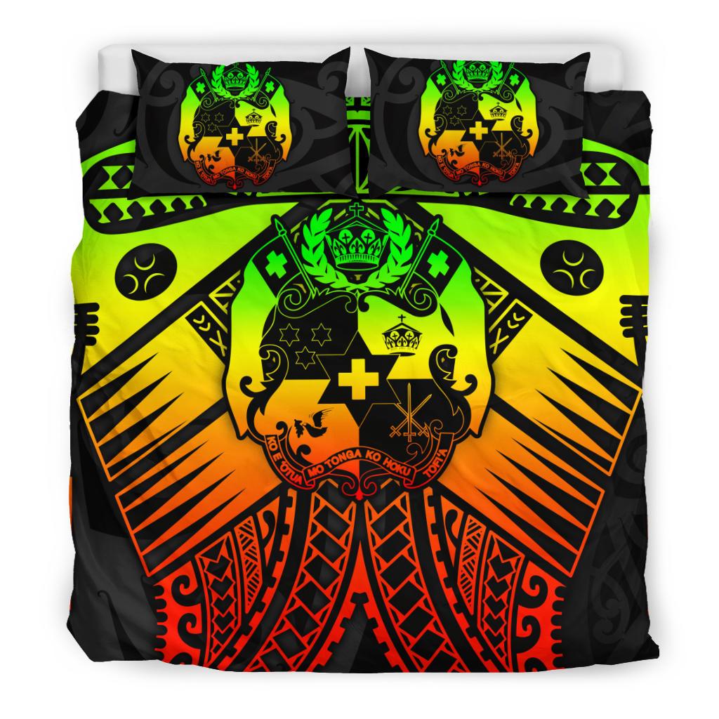Tonga Polynesian Bedding Set - Tonga Reggae Seal with Polynesian tattoo - Polynesian Pride