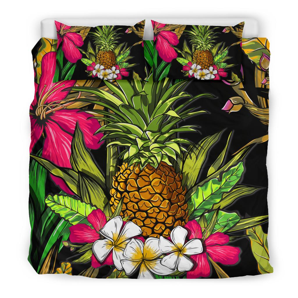 Hawaii Tropical Flowers Pineapple Bedding Set - Polynesian Pride