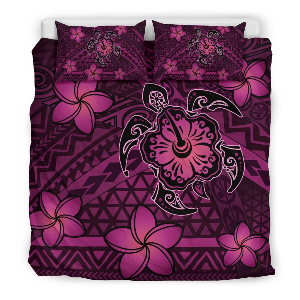 Hawaii Mix Polynesian Turtle Plumeria Bedding Set - AH - Nick Style - Pink - Polynesian Pride