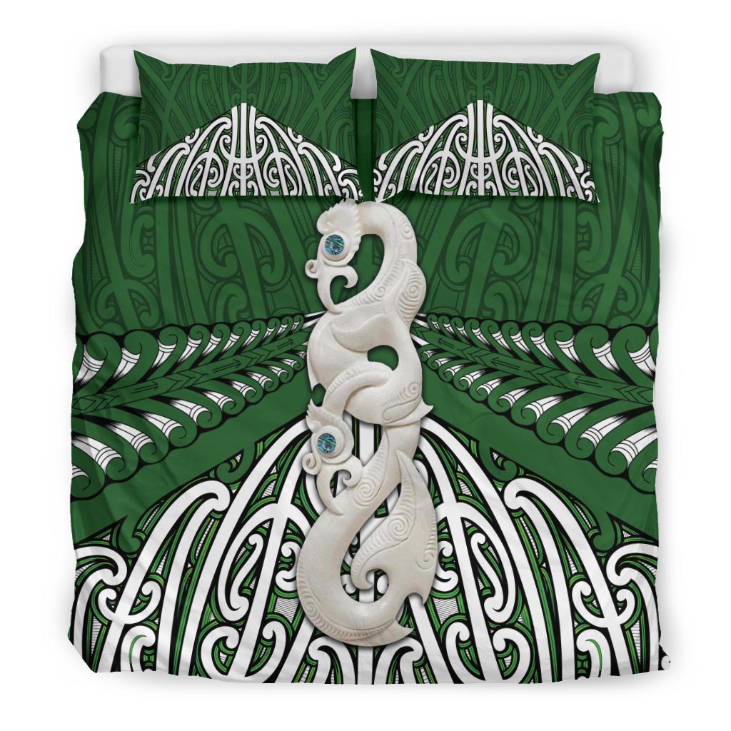 Maori Moko Tattoo Bedding Set, Manaia Pounamu - Polynesian Pride