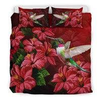 Hawaii Red Hibiscus Humming Bird Bedding Set - Polynesian Pride