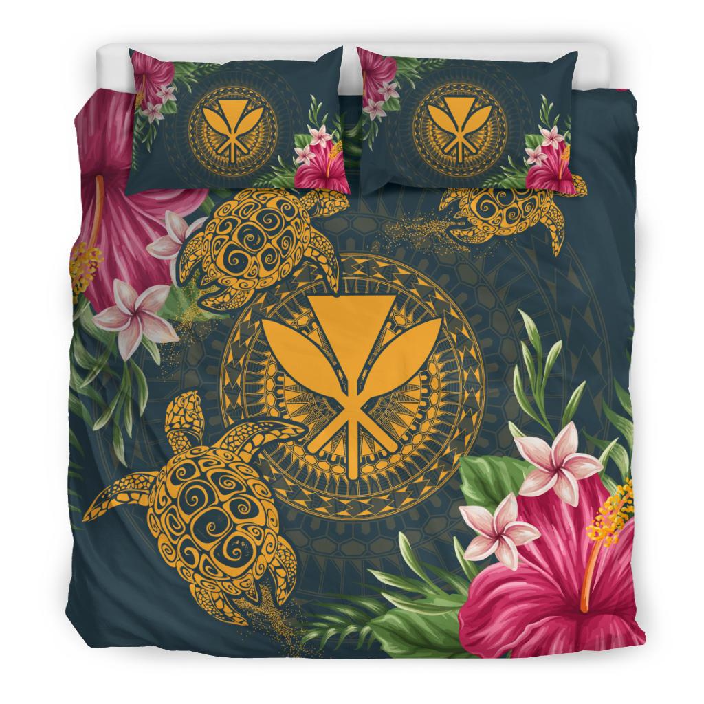 Hawaii Kanaka Turtle Hibiscus Plumeria Polynesian Bedding Set - Alena Style - Polynesian Pride