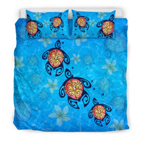 Hawaii Plumeria Turtle In The Ocean Bedding Set - AH - John Style - Polynesian Pride