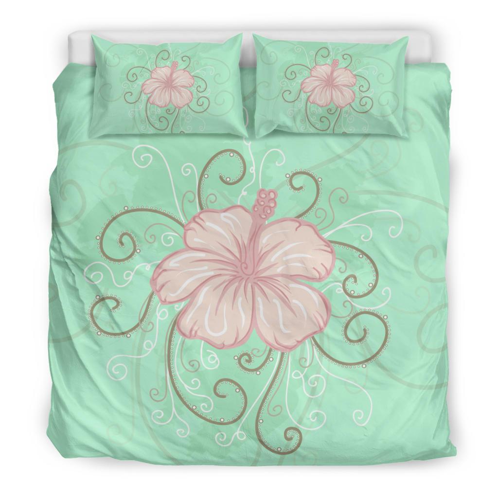 Hawaii Bedding Set - Hawaii Hibiscus Pastel Bedding Set - Polynesian Pride