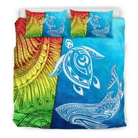 Hawaii Bedding Set - Hawaii Turtle Shark Polynesian And Sea Bedding Set - Polynesian Pride