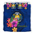 Polynesian Bedding Set - Nauru Duvet Cover Set Floral With Seal Blue - Polynesian Pride