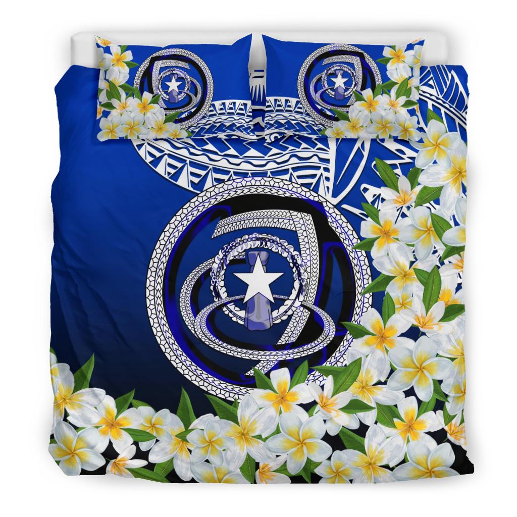 Northern Mariana Islands Bedding Set - Polynesian Plumeria Pattern - Polynesian Pride
