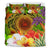 American Samoa Polynesian Bedding Set - Manta Ray Tropical Flowers (Reggae) - Polynesian Pride