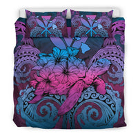 Hawaii Turtle Wave Polynesian Bedding Set - Hey Style Blue - Polynesian Pride