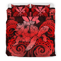Hawaii Turtle Wave Polynesian Bedding Set - Hey Style Red - Polynesian Pride