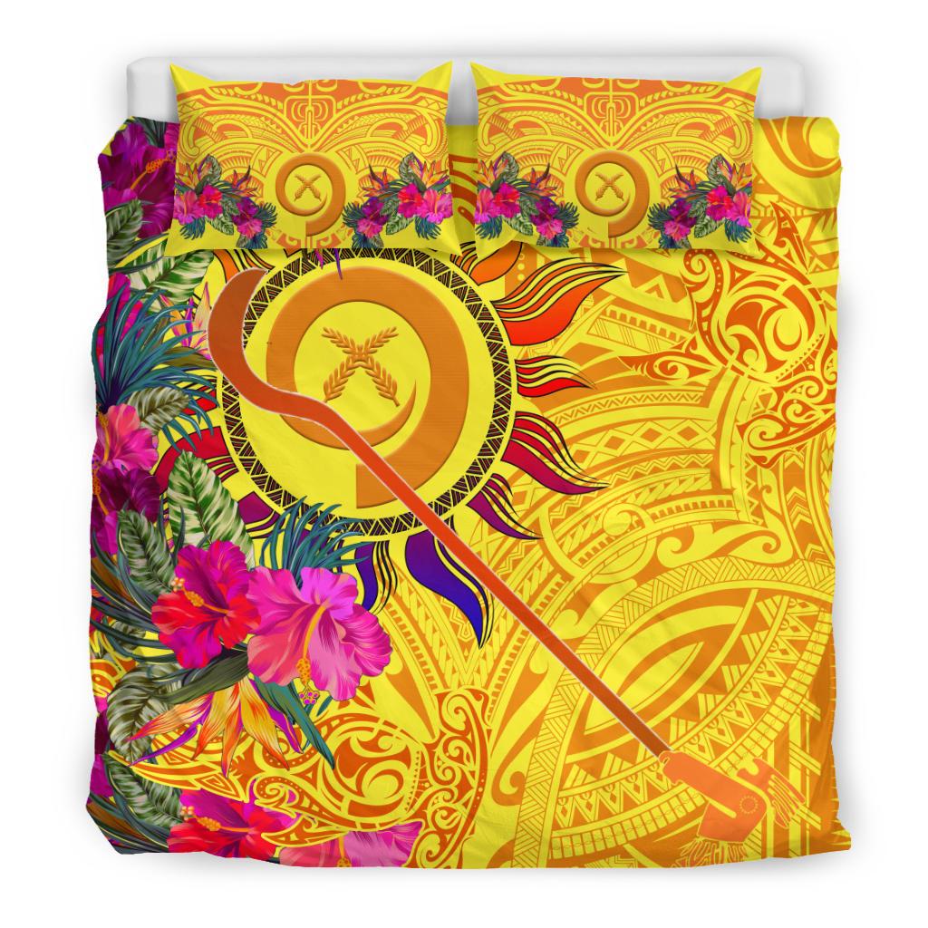 Polynesian Bedding Sets - Vanuatu Symbols With Hibiscus - Polynesian Pride