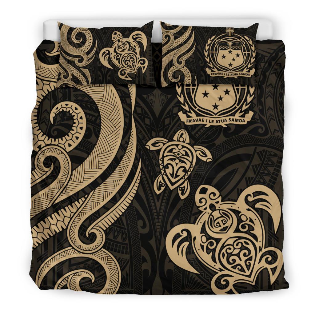 Samoa Polynesian Bedding Set - Gold Tentacle Turtle - Polynesian Pride