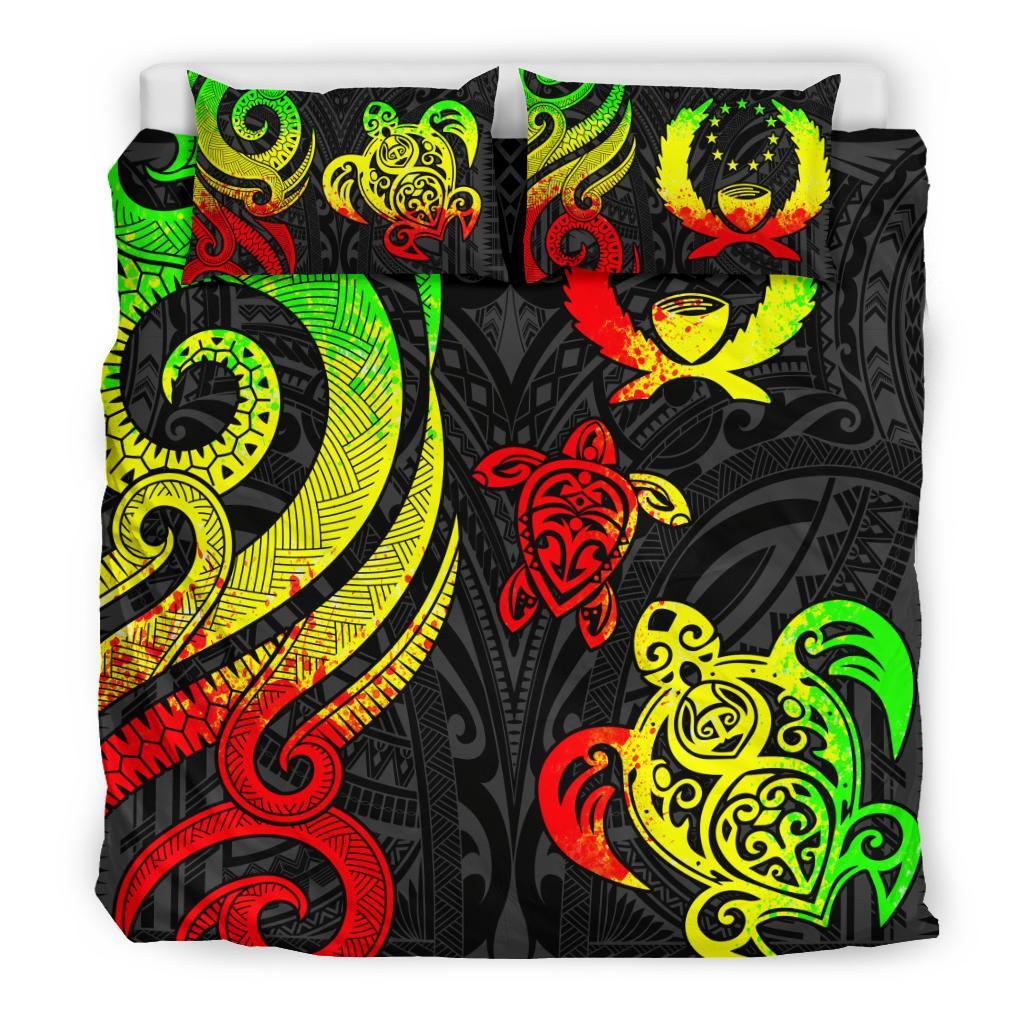 Pohnpei Micronesian Bedding Set - Reggae Tentacle Turtle - Polynesian Pride