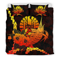 Tahiti Polynesian Bedding Set - Swordfish With Hibiscus - Polynesian Pride