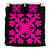 Hawaiian Bedding Set Royal Pattern - Black And Pink - C2 Style - Polynesian Pride