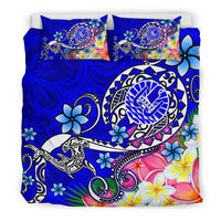 Tahiti Bedding Set - Turtle Plumeria (Blue) - Polynesian Pride