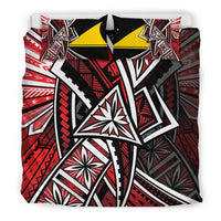 Tokelau Polynesian Bedding Set - Tribal Flower Special Pattern Red Color - Polynesian Pride