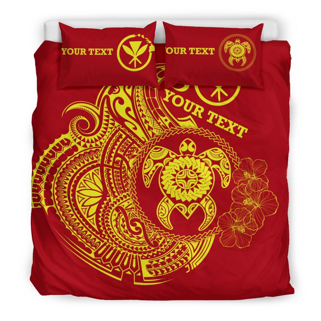 Hawaii Polynesian Personalised Bedding Set - Vintage Polynesian Turtle (Red) - Polynesian Pride