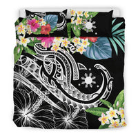 The Philippines Bedding Set - Summer Plumeria (Black) - Polynesian Pride
