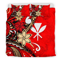 Hawaii Bedding Set - Tribal Flower With Special Turtles Red Color - Polynesian Pride