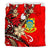 Tuvalu Polynesian Bedding Set - Tribal Flower With Special Turtles Red Color - Polynesian Pride