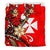 Wallis and Futuna Bedding Set - Tribal Flower With Special Turtles Red Color - Polynesian Pride