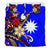 Nauru Bedding Set - Tribal Flower With Special Turtles Blue Color - Polynesian Pride