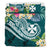 Wallis and Futuna Polynesian Bedding Set - Summer Plumeria (Turquoise) - Polynesian Pride