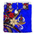 Vanuatu Bedding Set - Tribal Flower With Special Turtles Blue Color - Polynesian Pride