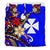 Wallis and Futuna Bedding Set - Tribal Flower With Special Turtles Blue Color - Polynesian Pride