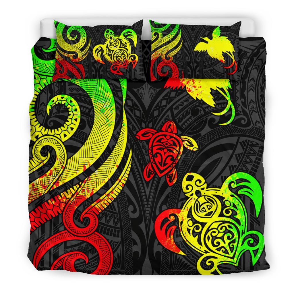 Papua New Guinea Bedding Set - Reggae Tentacle Turtle - Polynesian Pride