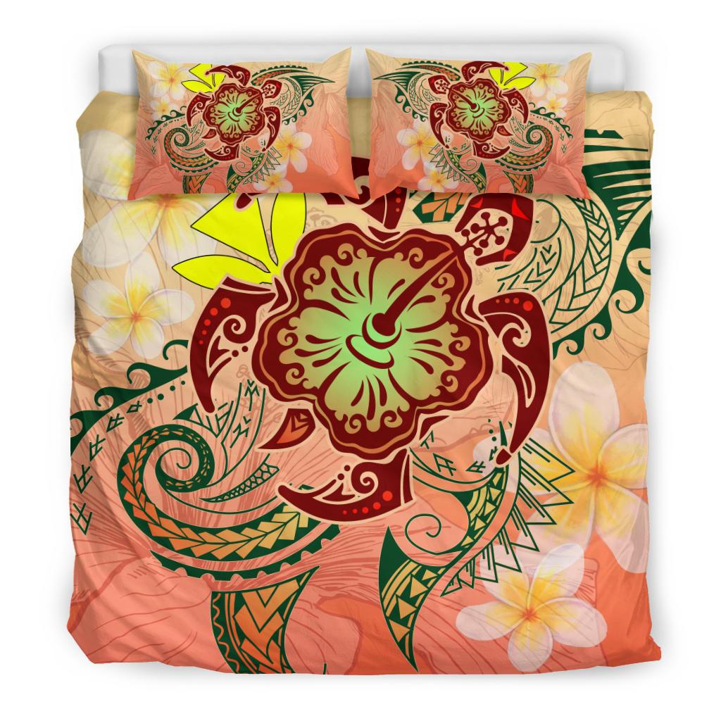 Hawaii Turtle Kanaka Plumeria Hibiscus Bedding Set - Kity Style - AH - Polynesian Pride