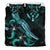 Kosrae Polynesian Bedding Set - Turtle With Blooming Hibiscus Turquoise - Polynesian Pride