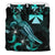 Wallis and Futuna Polynesian Bedding Set - Turtle With Blooming Hibiscus Turquoise - Polynesian Pride