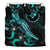 Yap Polynesian Bedding Set - Turtle With Blooming Hibiscus Turquoise - Polynesian Pride