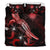 Marshall Islands Polynesian Bedding Set - Turtle With Blooming Hibiscus Red - Polynesian Pride