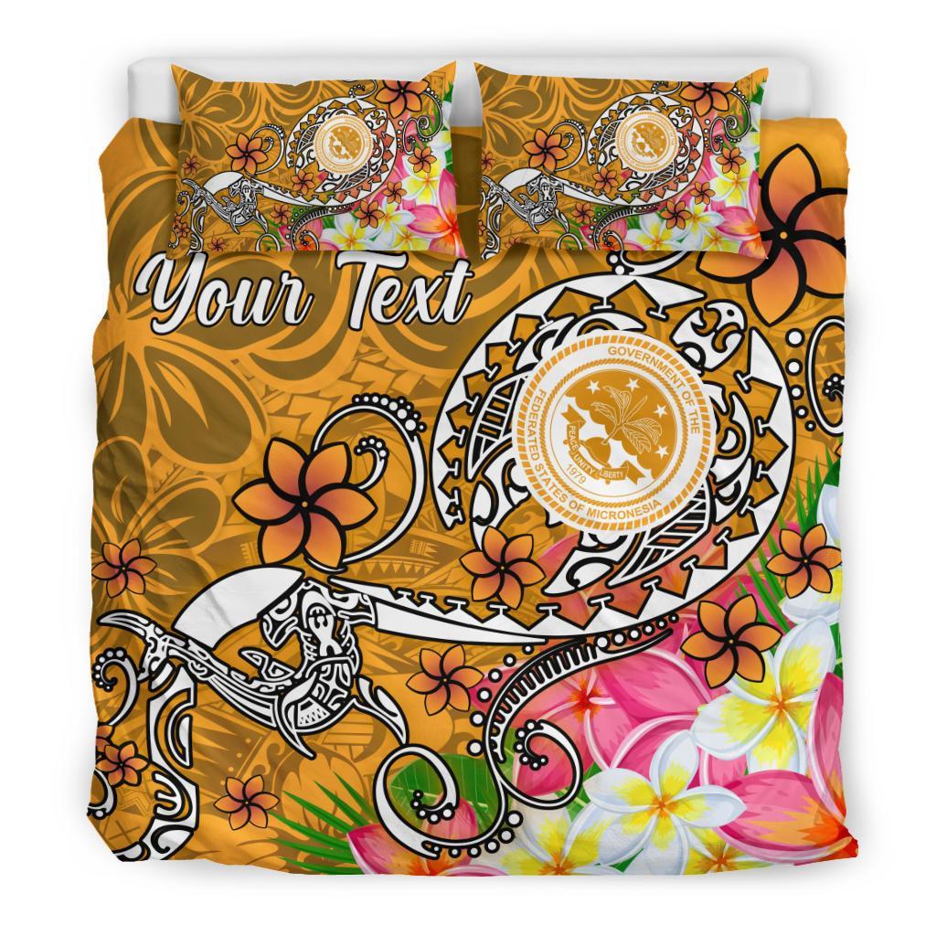 FSM Custom Personalised Bedding Set - Turtle Plumeria (Gold) Gold - Polynesian Pride