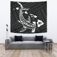 Hawaii Shark White Polynesian Tribal Tapestry - Polynesian Pride