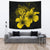 Hawaii Hibiscus Tapestry - Turtle Map - Yellow Wall Tapestry Large 104" x 88" Yellow - Polynesian Pride