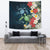 Kanaka Maoli (Hawaiian) Tapestry - Sea Turtle Tropical Hibiscus And Plumeria Large 104" x 88" Blue - Polynesian Pride