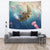 Hawaii Turtle And Jellyfish In Deep Sea Moana Tapestry Wall Tapestry 150cm*150cm Blue - Polynesian Pride